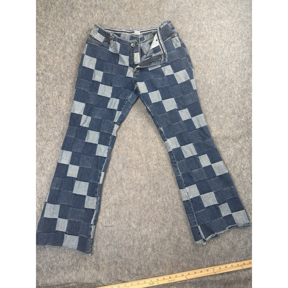Track Women's Window Patch Jeans, Size 13/14, Blue Denim,‎ Flared